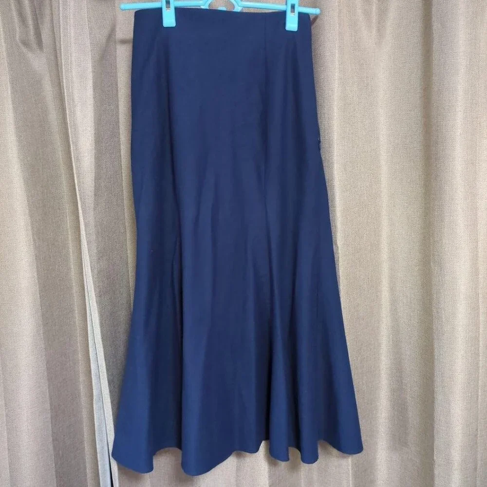 UNIQLO Navy Flare Skirt Long Skirt Mermaid Skirt - Picture 2 of 4